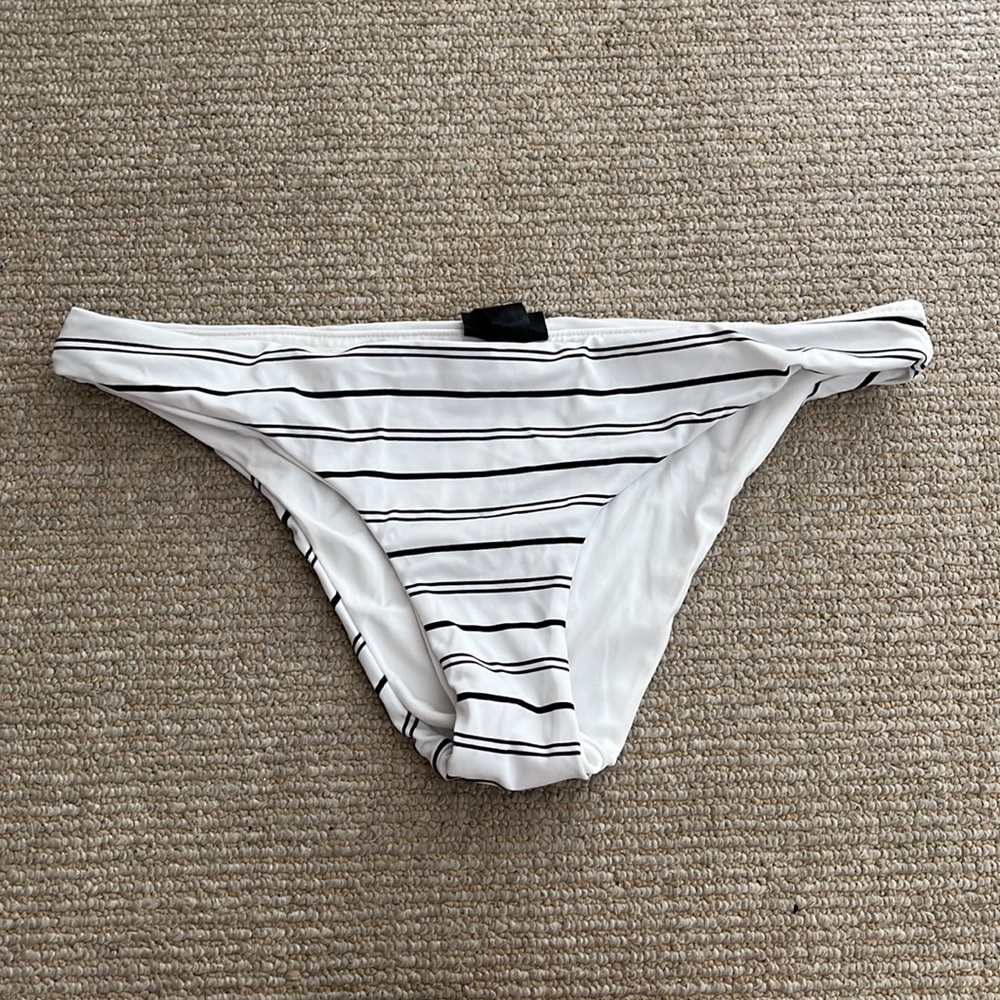 Striped bikini bottoms.